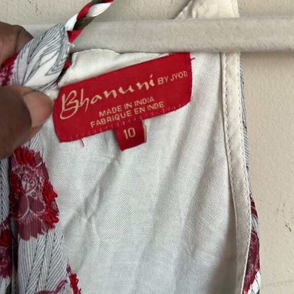 Bhanuni By Jyoti Greene Anthropologie Viscose Georgette Floral Printed Gown 10 - Picture 13 of 14